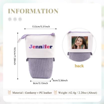 Personalized Pencil Case Custom Name and Photo Pencil Case Back to School Gift for Boys/Girls