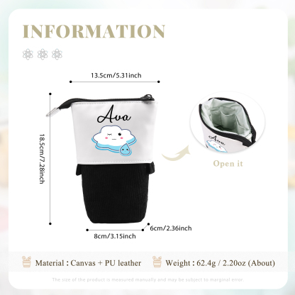 Personalized Pencil Case Custom Name Cloud Pencil Case Back To School Gift For Boy/Girl