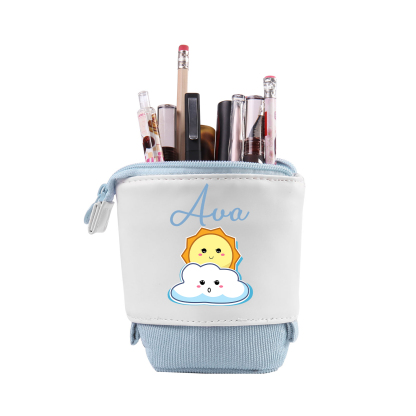 Personalized Pencil Case Custom Name Sun Pencil Case Back to School Gift for Boys/Girls