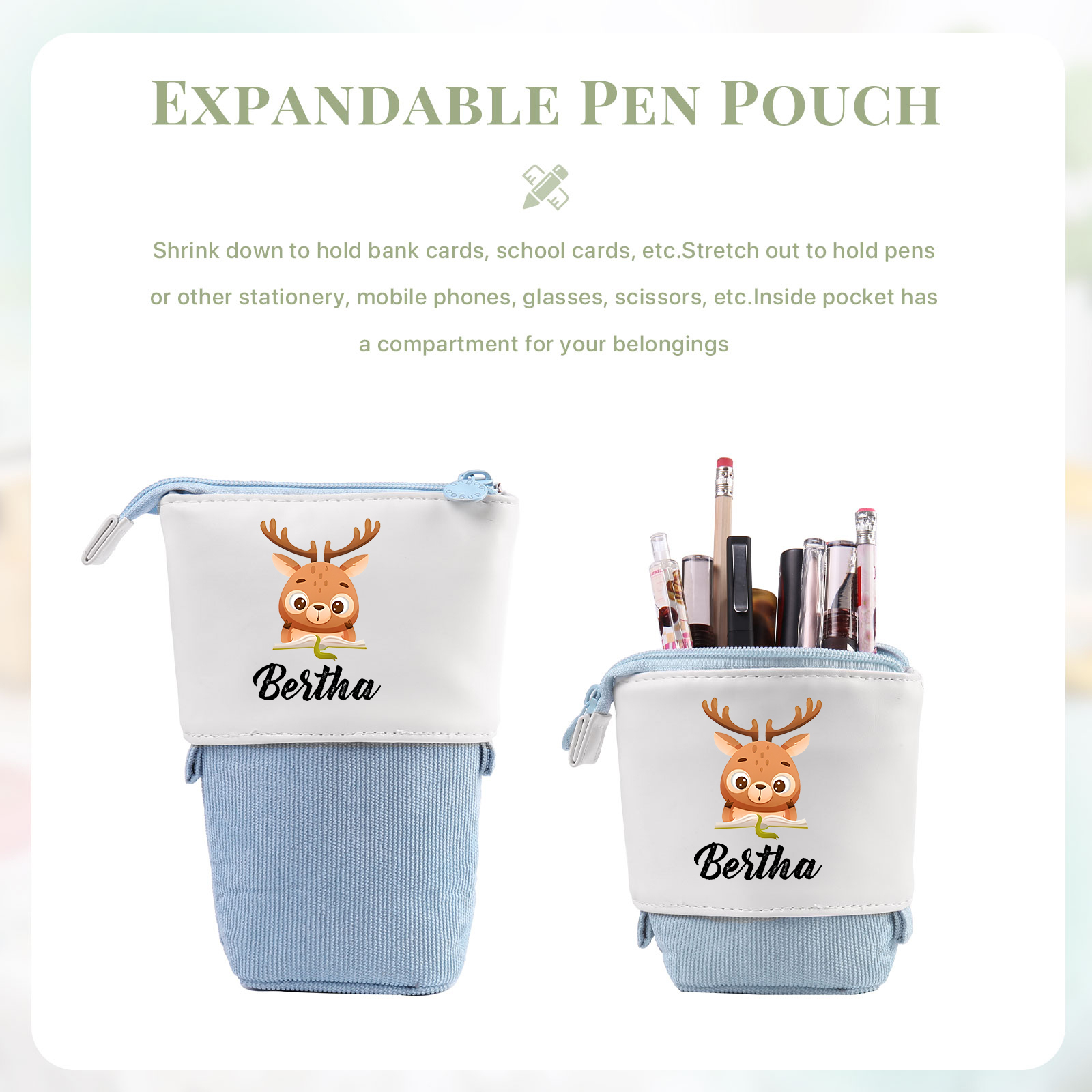 Personalized Pencil Case Custom Name And Animal Pencil Case Back To School Gift For Boys And Girls