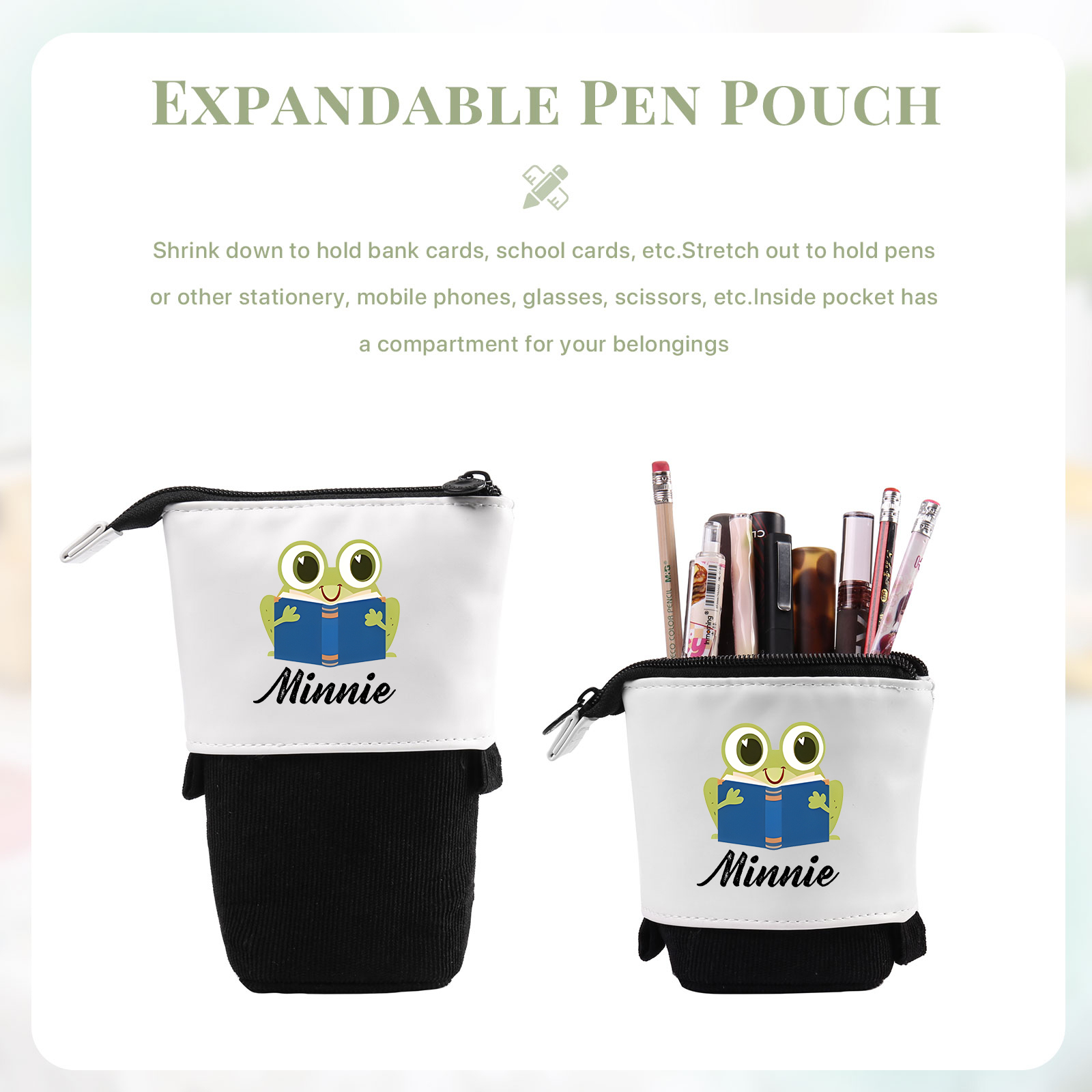 Personalized Pencil Case Custom Name And Animal Pencil Case Back To School Gift For Boys And Girls