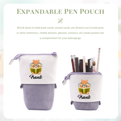 Personalized Pencil Case Custom Name And Animal Pencil Case Back To School Gift For Boys And Girls