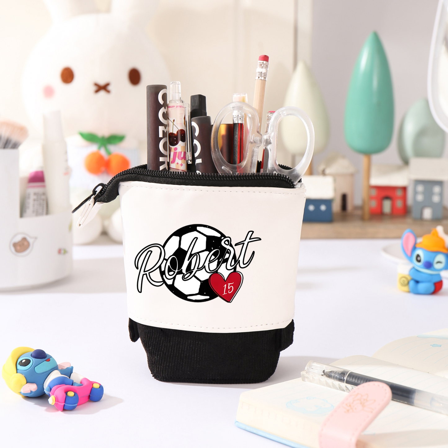 Personalized Pencil Case Customized Name & Ball & Number Pencil Case Back to School Gift for Boys Girls