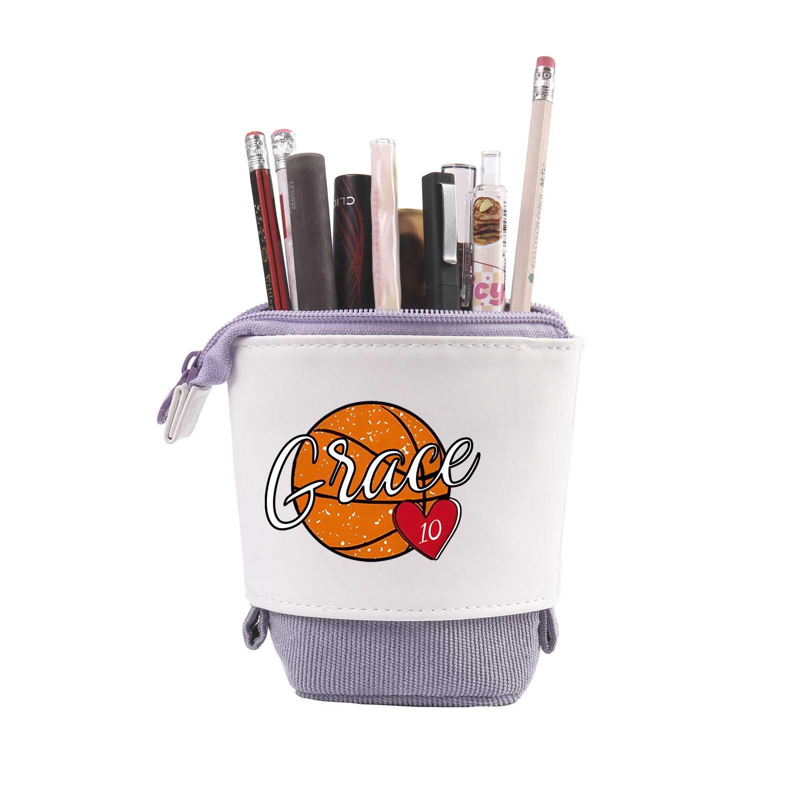 Personalized Pencil Case Customized Name & Ball & Number Pencil Case Back to School Gift for Boys Girls