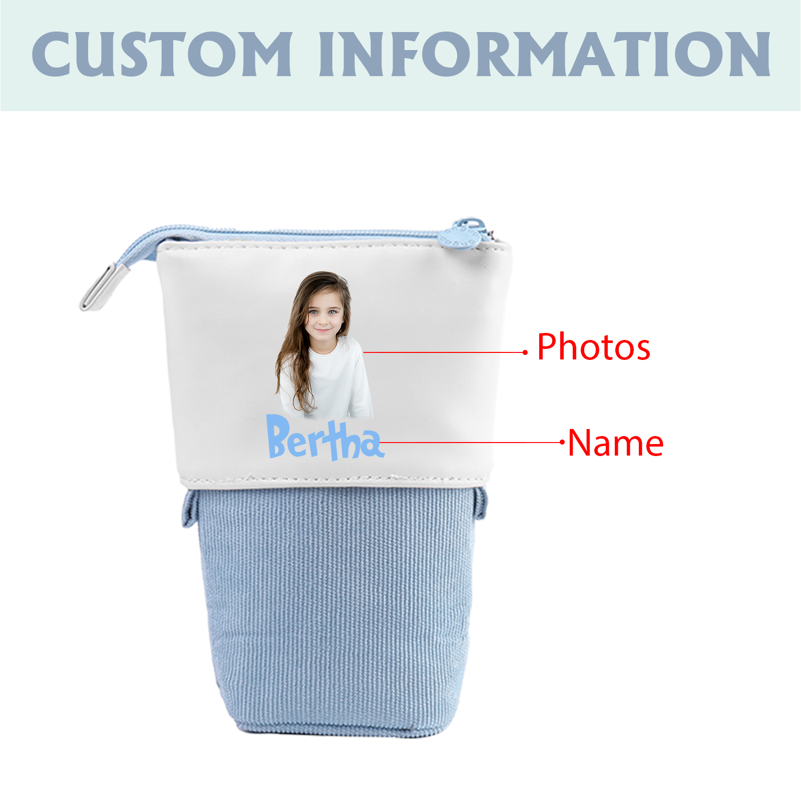 Personalized Pencil Case Custom Name And Photo Pencil Case Back To School Gift For Boys Girls