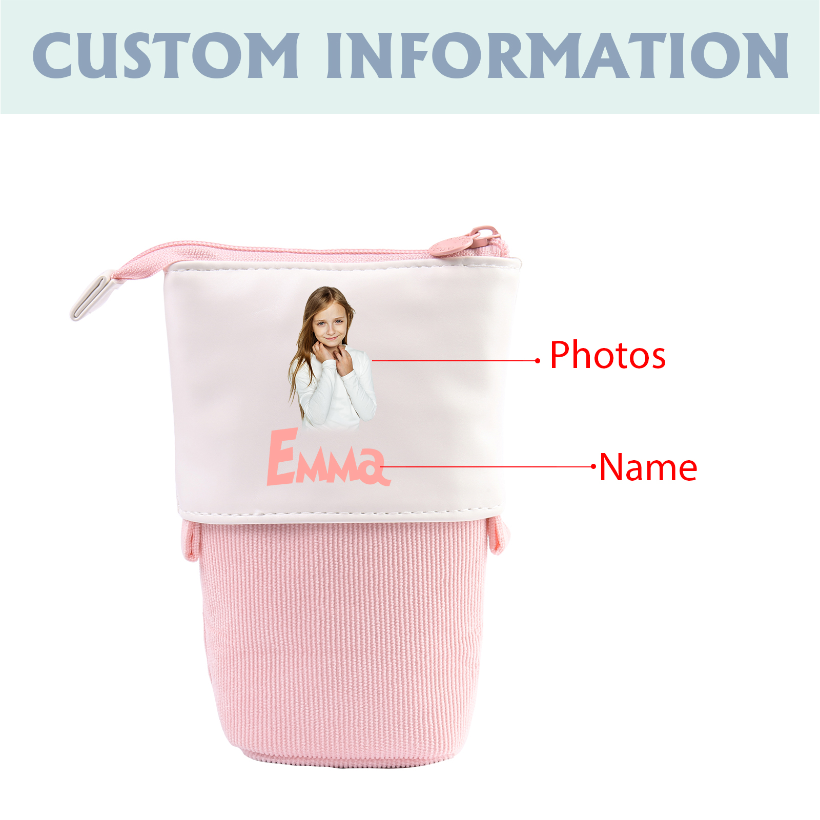 Personalized Pencil Case Custom Name And Photo Pencil Case Back To School Gift For Boys Girls
