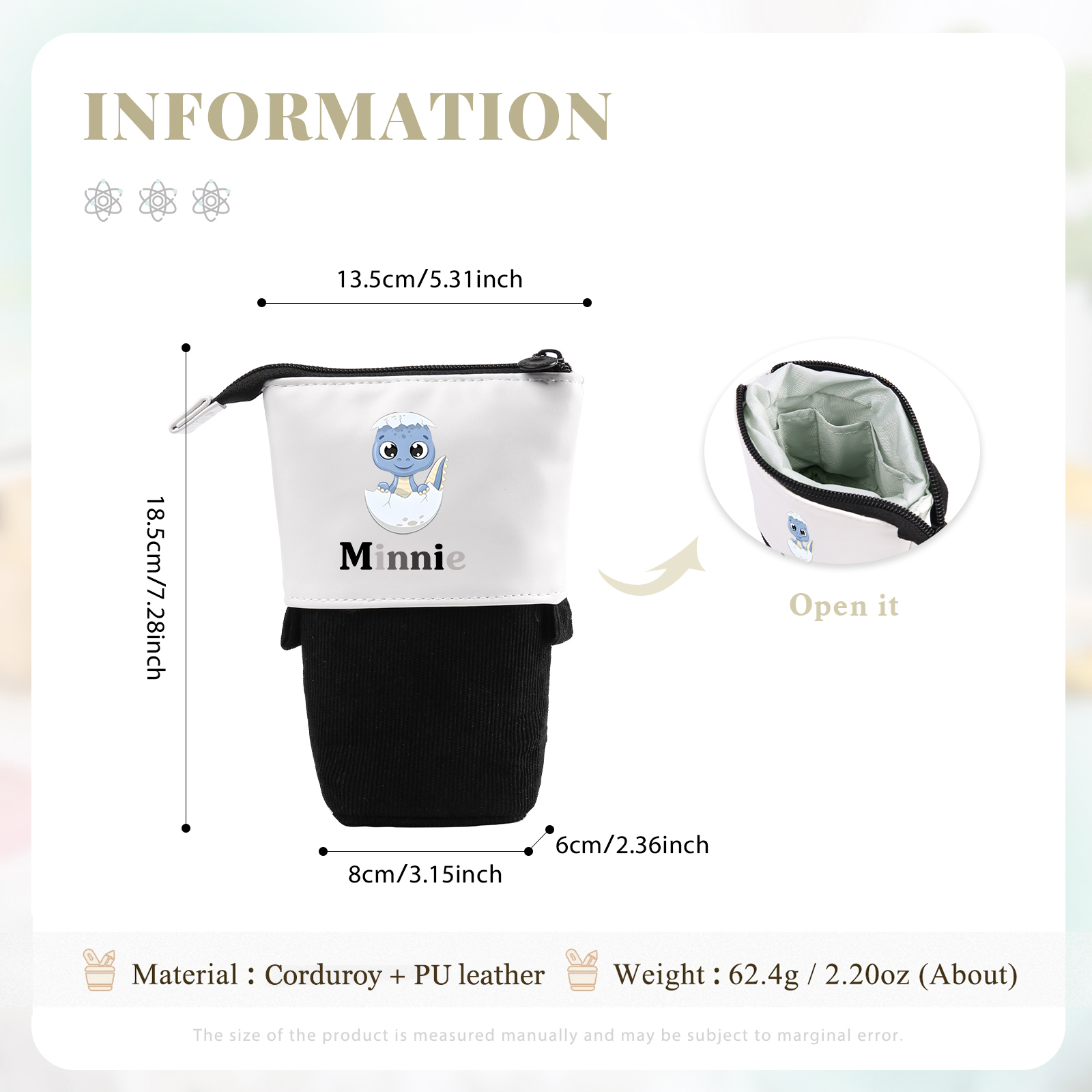 Personalized Pencil Case Custom Name And Dinosaur Pencil Case Back To School Gift For Boys Girls