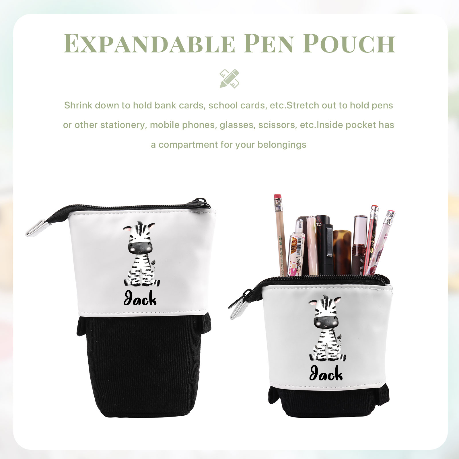 Personalized Pencil Case Custom Name And Letter Pencil Case Back To School Gift For Boys Girls