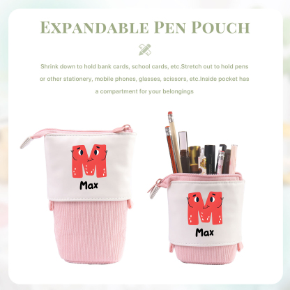 Personalized Pencil Case Custom Name And Letter Pencil Case Back To School Gift For Boys Girls