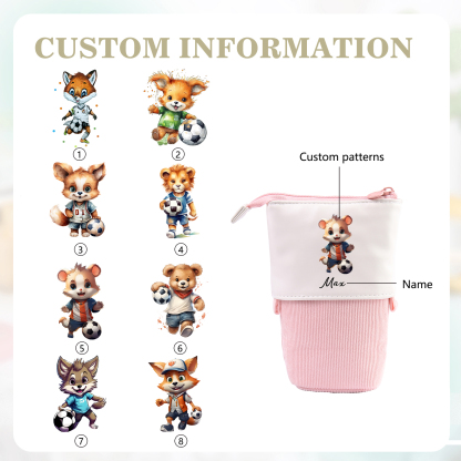 Personalized Pencil Case Custom Name Rabbit Pencil Case Back To School Gift For Boys Girls