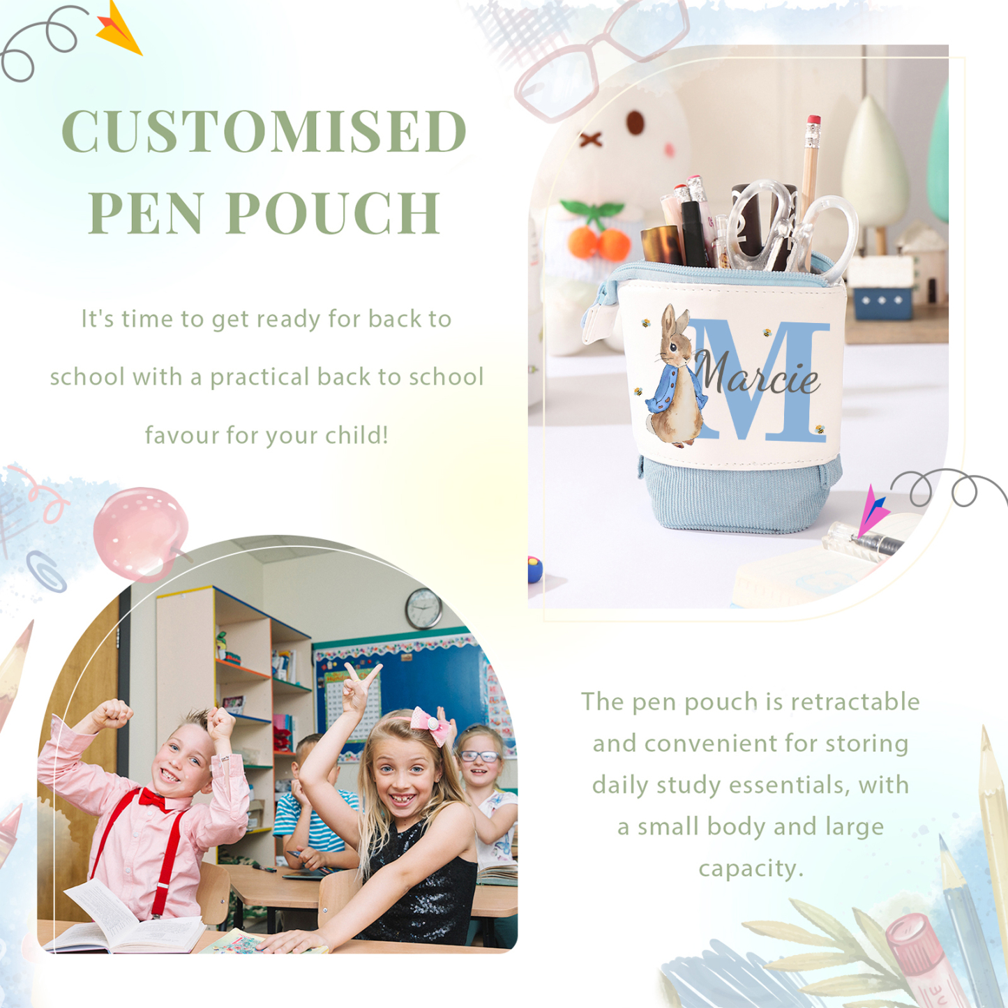 Personalized Pencil Case Custom Name And Dinosaur Pencil Case Back To School Gift For Boys Girls