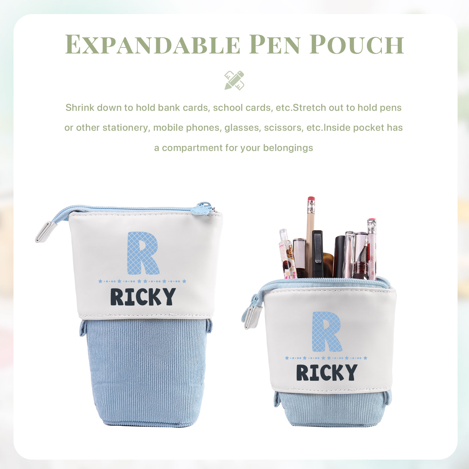 Personalized Pencil Case Custom Name And Letter Pencil Case Back To School Gift For Boys Girls