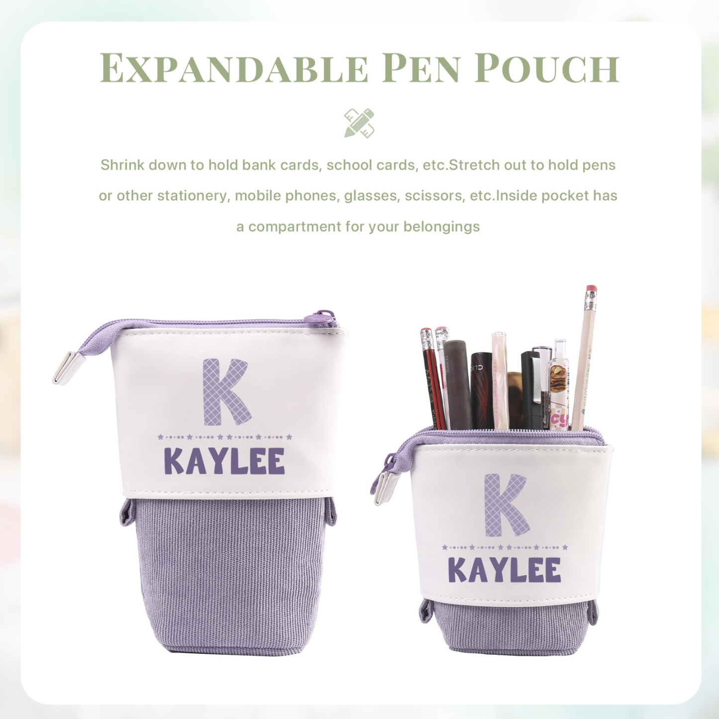 Personalized Pencil Case Custom Name And Letter Pencil Case Back To School Gift For Boys Girls