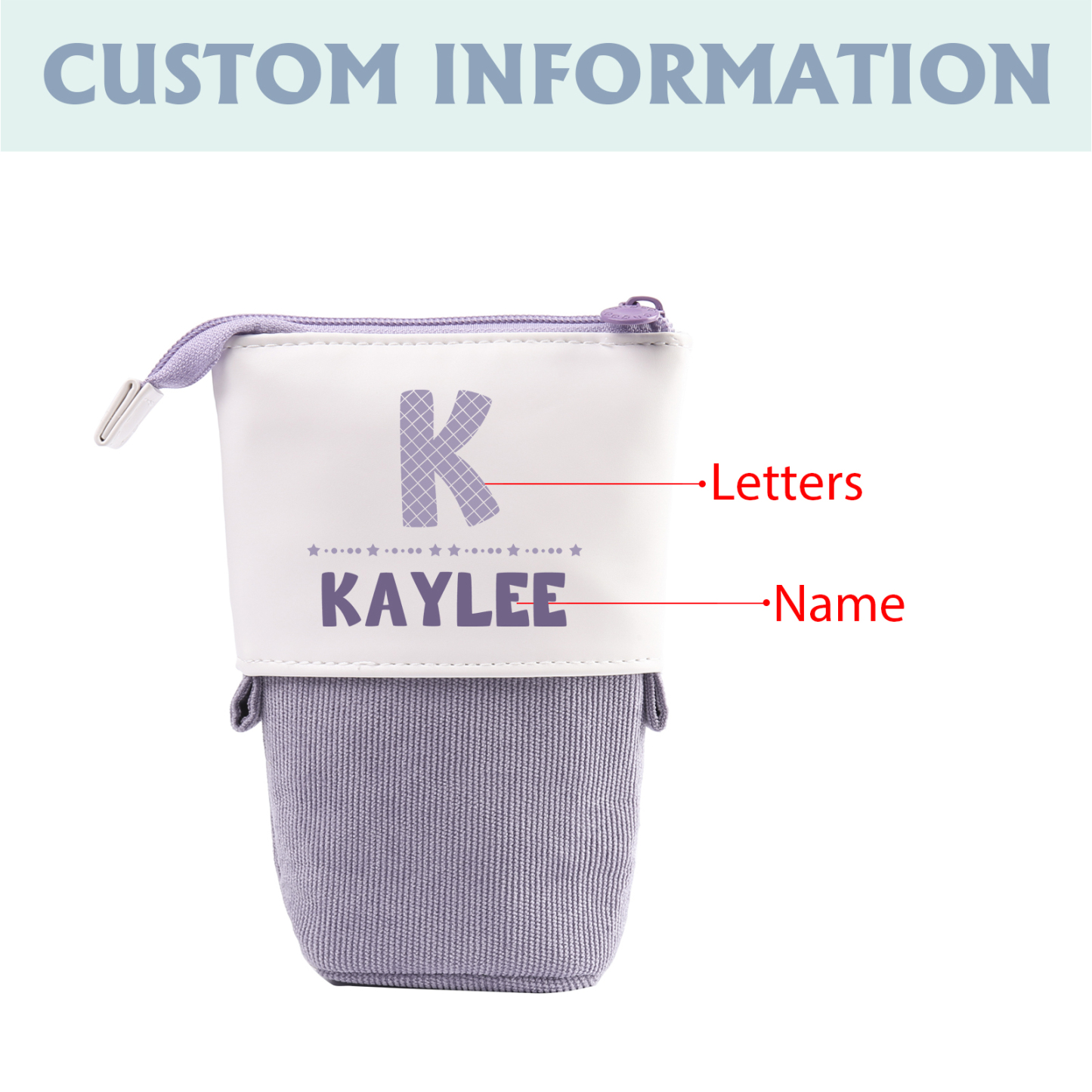 Personalized Pencil Case Custom Name And Letter Pencil Case Back To School Gift For Boys Girls