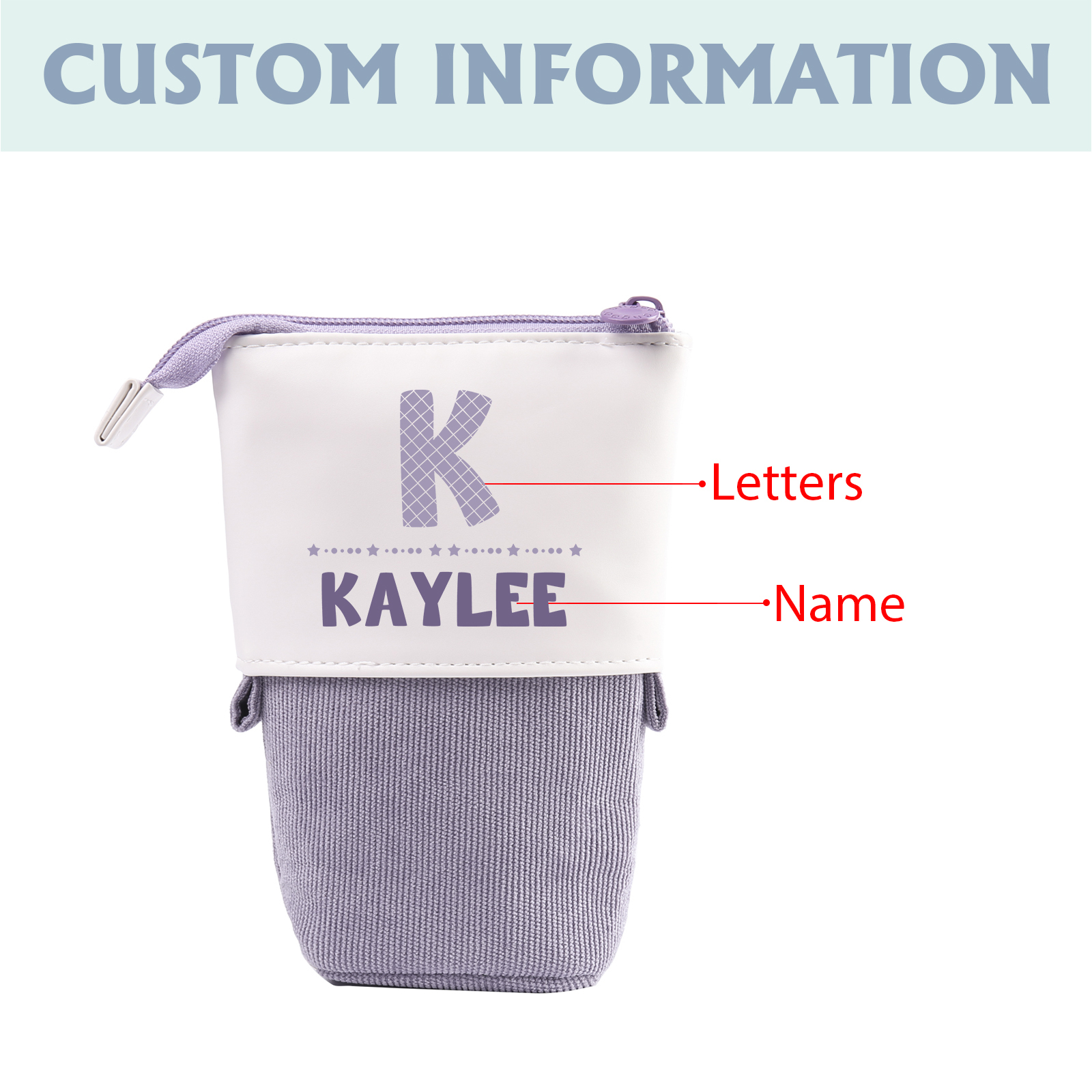 Personalized Pencil Case Custom Name And Letter Pencil Case Back To School Gift For Boys Girls