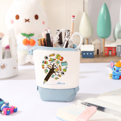 Personalized Pencil Case Custom Name And Animal pattern Pencil Case Back To School Gift For Boys Girls