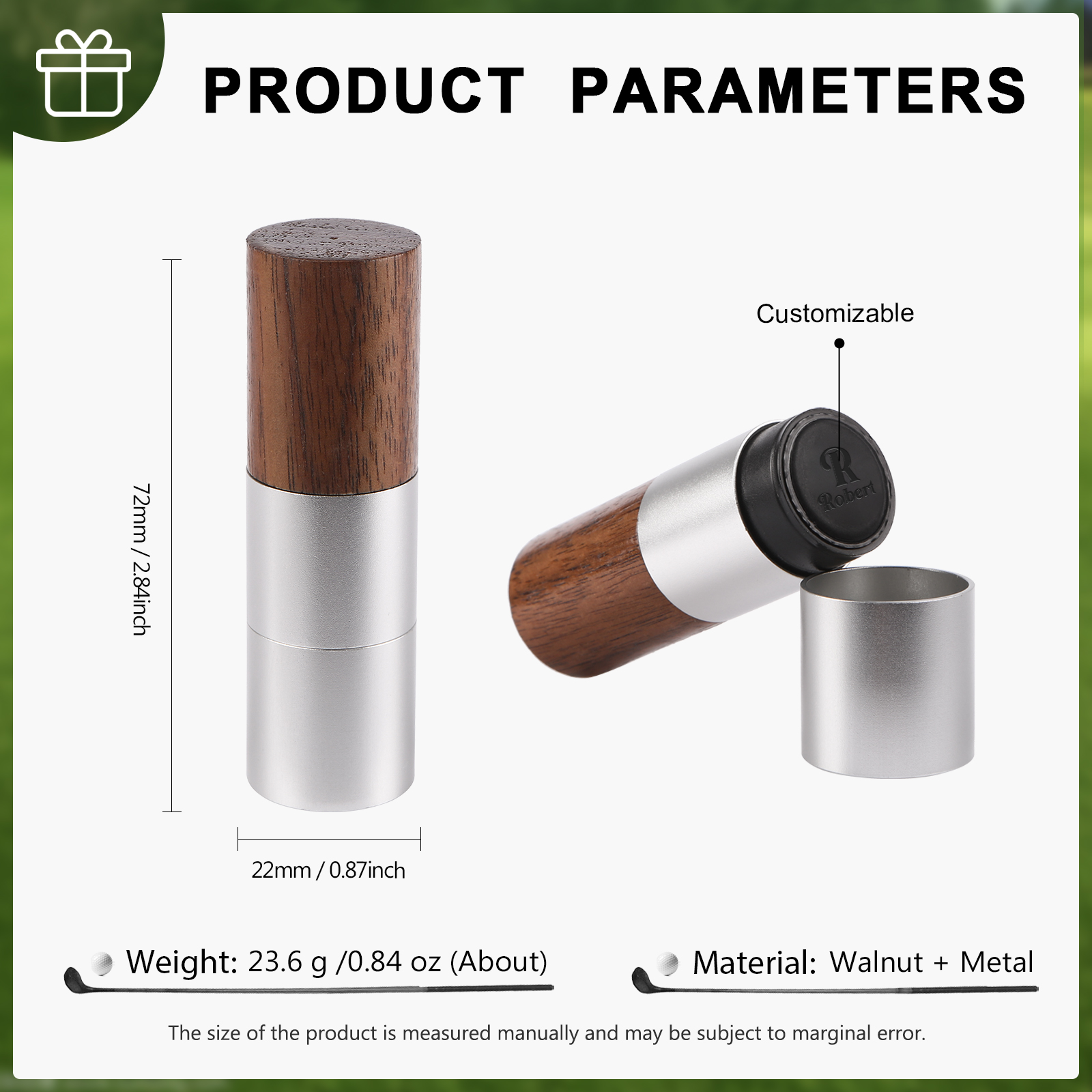 Personalised Walnut & Wooden Golf Pattern Seal, A Special Gift For Him/Yourself | Jessemade