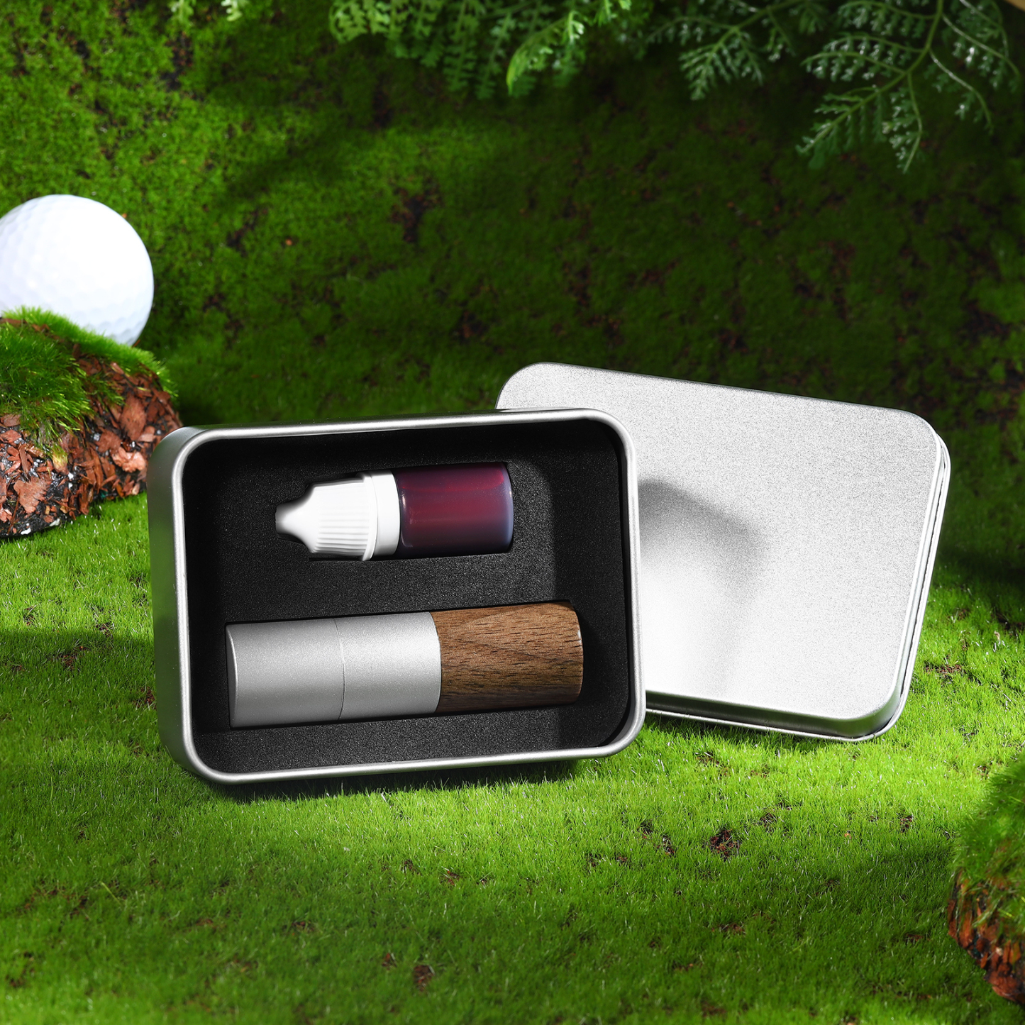 Personalised Walnut & Wooden Golf Pattern Seal, A Special Gift For Him/Yourself | Jessemade