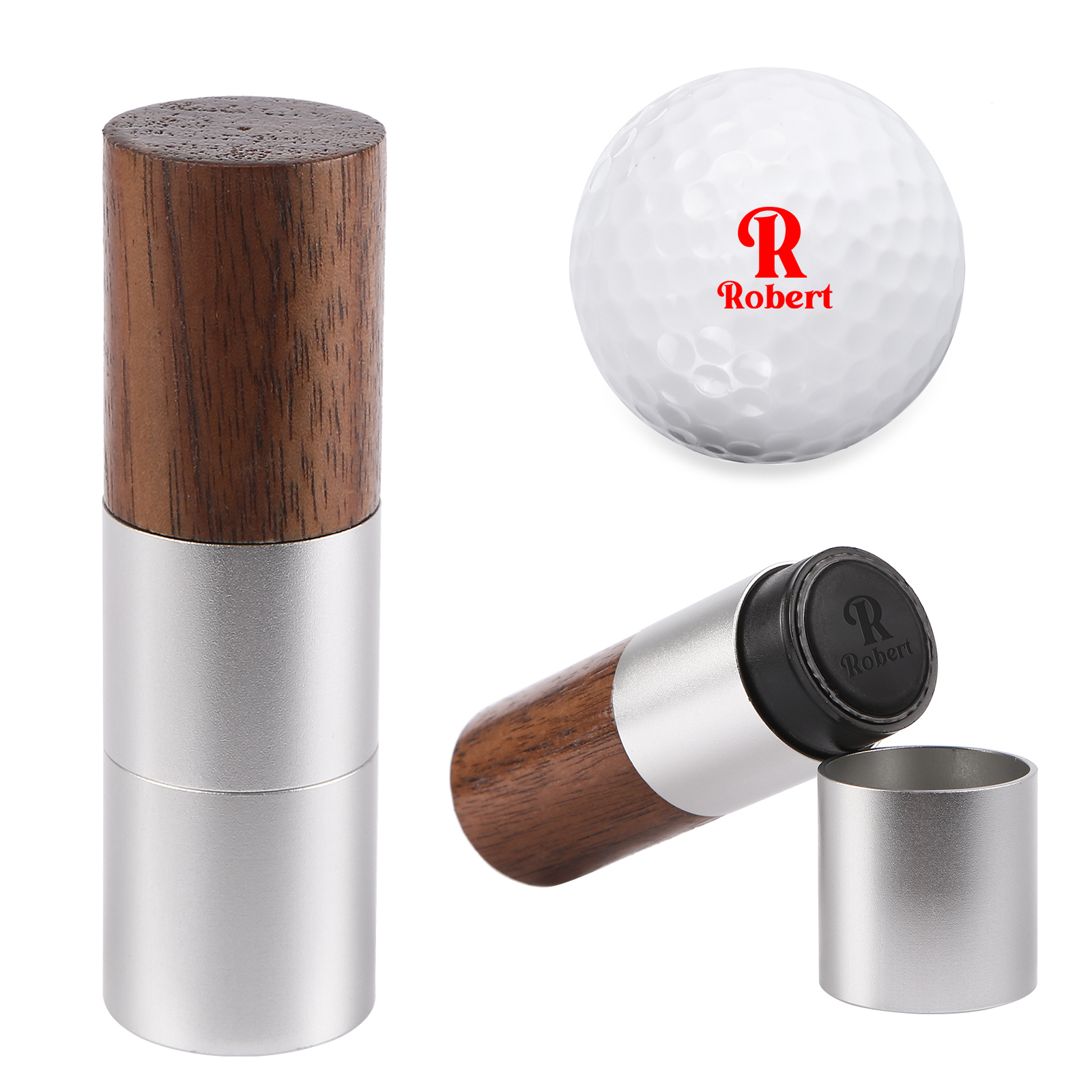 Personalised Walnut & Wooden Golf Pattern Seal, A Special Gift For Him/Yourself | Jessemade