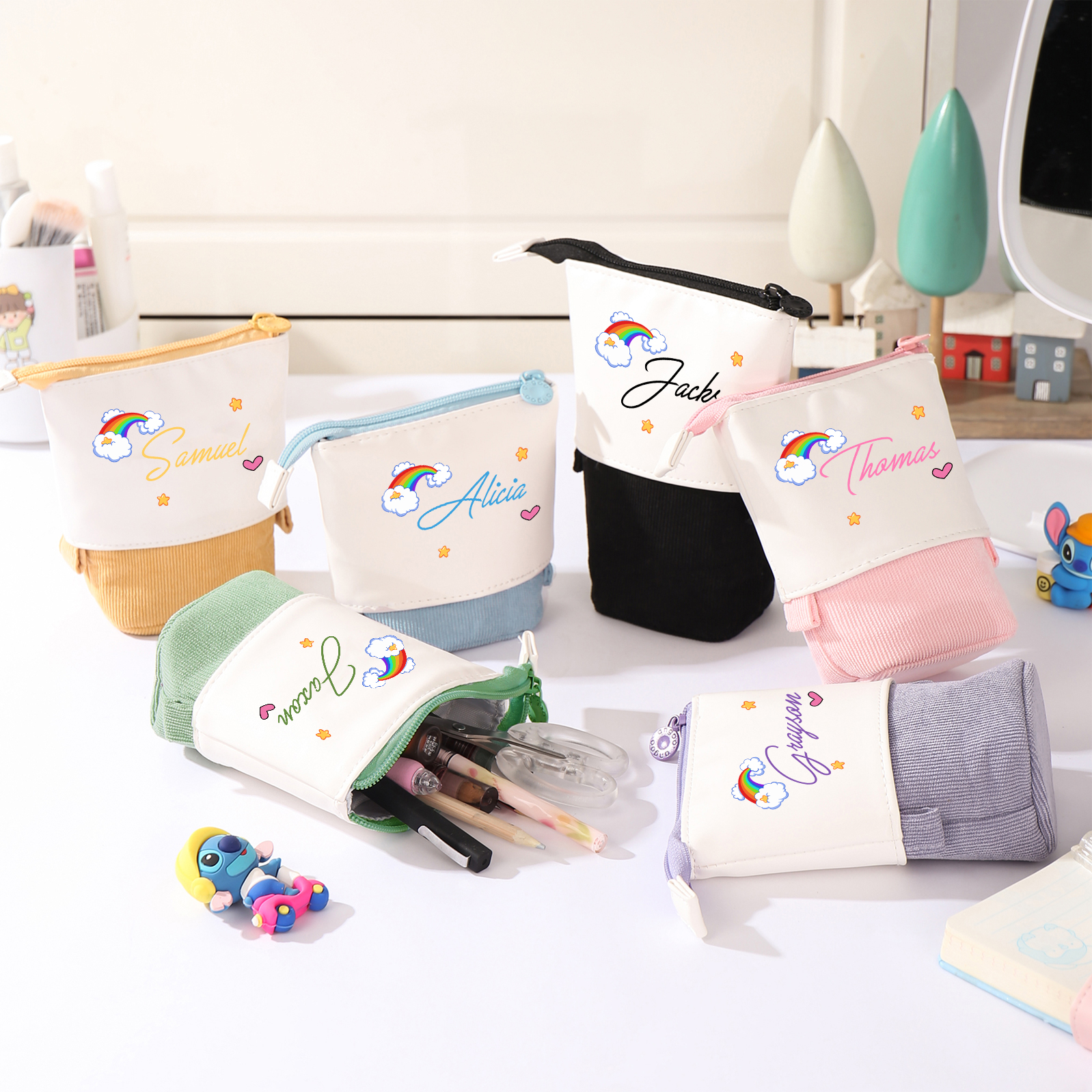 Personalized Pencil Case Custom Name Rabbit Pencil Case Back To School Gift For Boys Girls