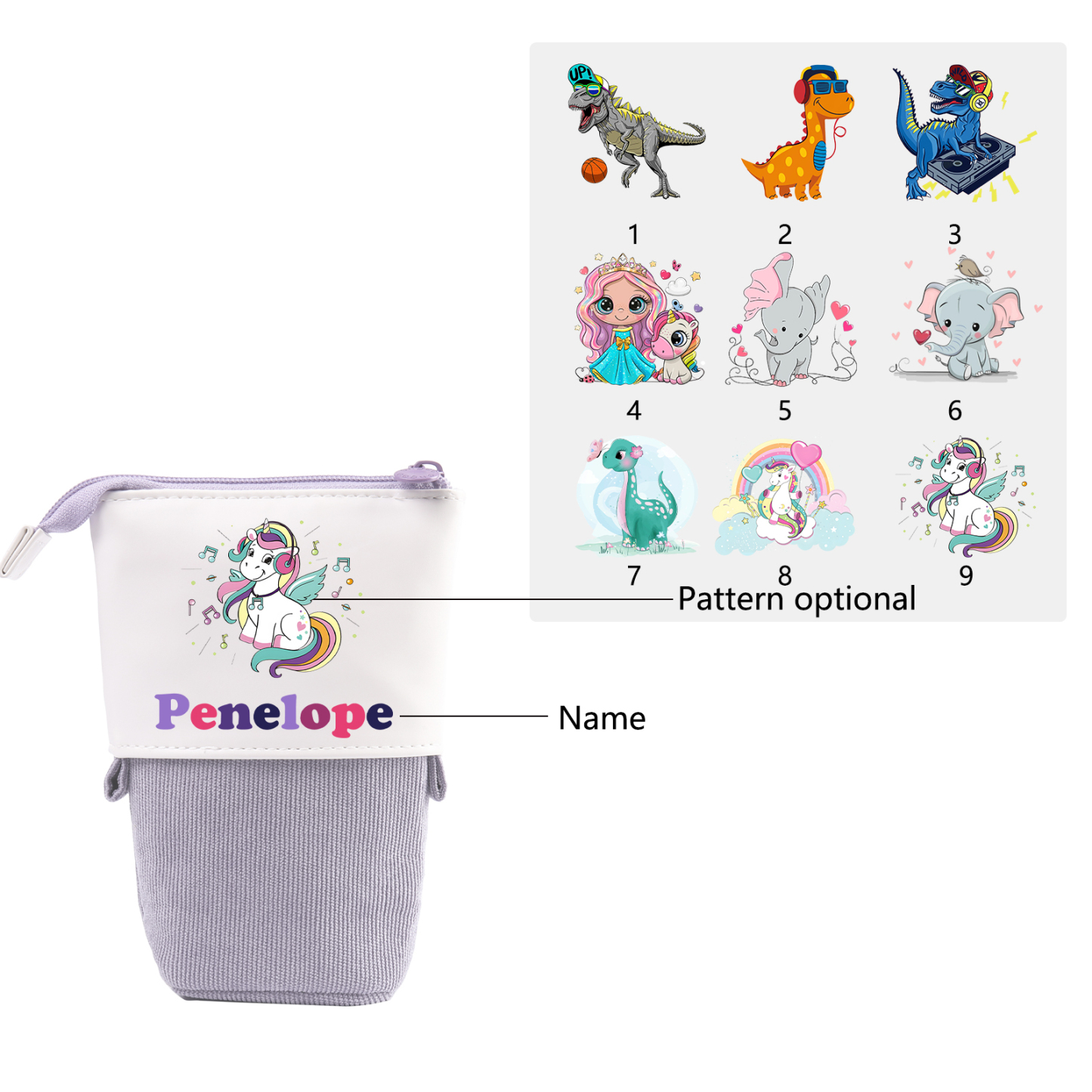 Personalized Pencil Case Custom Name And Animal Pencil Case Back To School Gift For Boys Girls