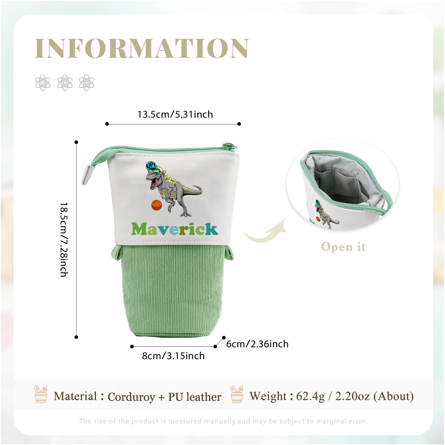 Personalized Pencil Case Custom Name And Animal Pencil Case Back To School Gift For Boys Girls