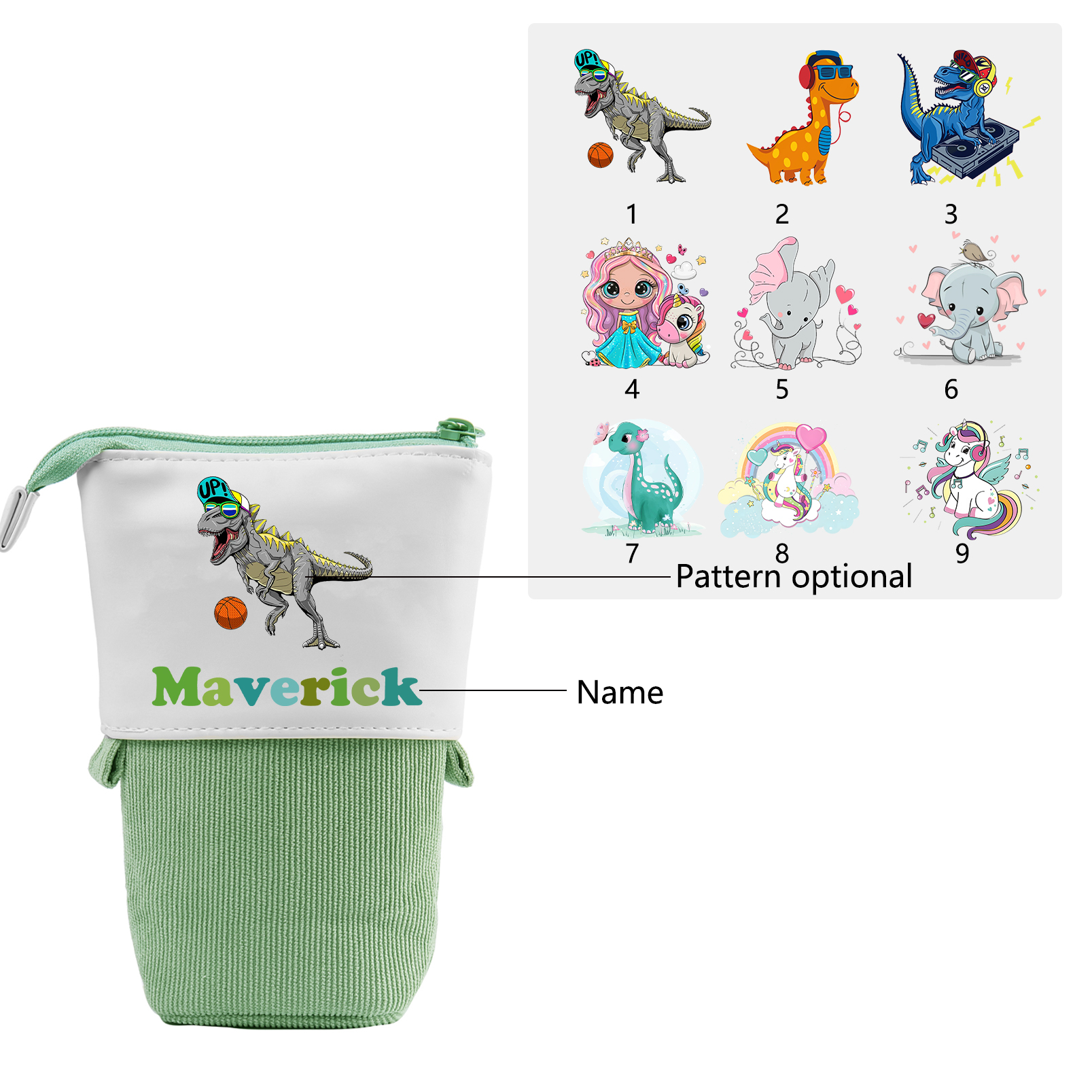 Personalized Pencil Case Custom Name And Animal Pencil Case Back To School Gift For Boys Girls