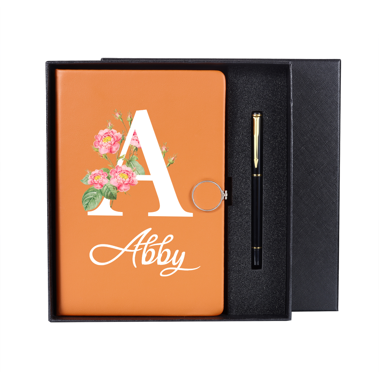 Personalised Floral Initial A5 Notebook Gift Set with Name – Unique Stationery Gift for All Occasions | Jessemade