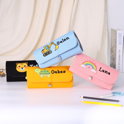 Personalised Cute Pencil Case with Custom Name & Pattern for Kids | Jessemade