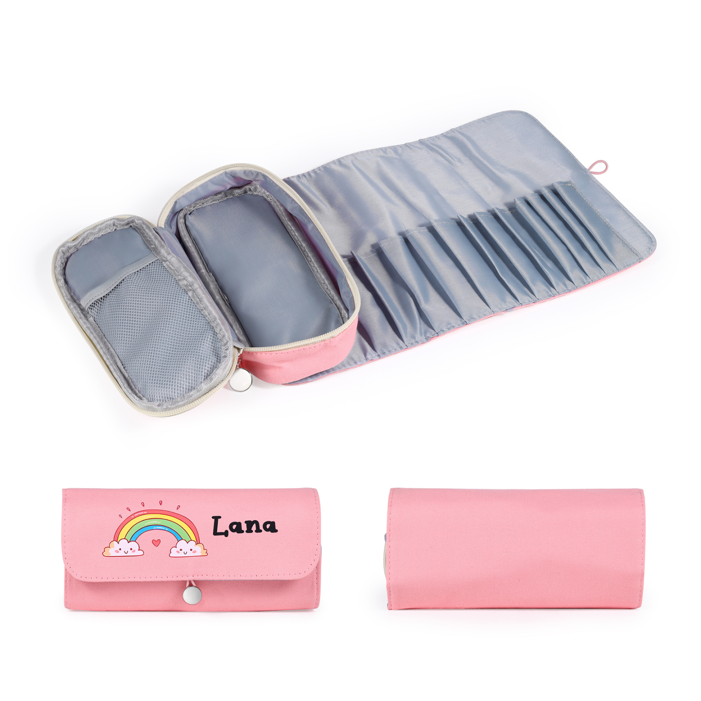 Personalised Cute Pencil Case with Custom Name & Pattern for Kids | Jessemade