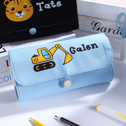 Personalised Cute Pencil Case with Custom Name & Pattern for Kids | Jessemade