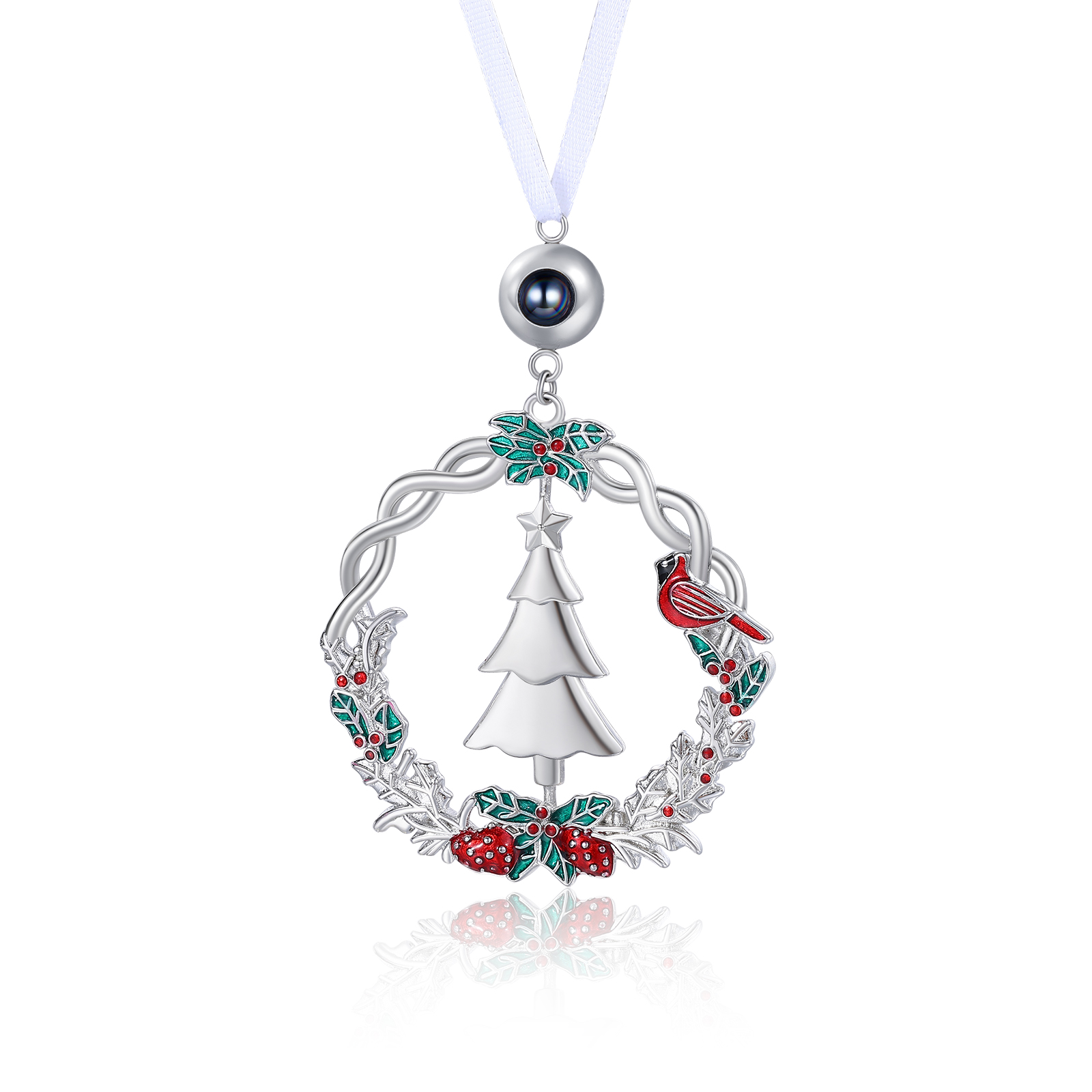 Personalised Projection Christmas Wreath Ornament Decoration