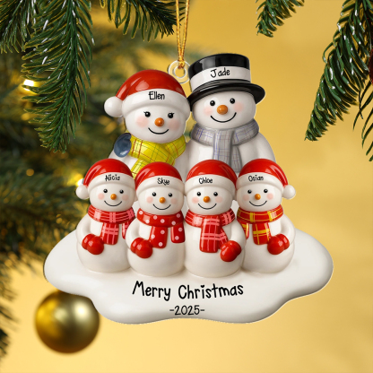 Personalised Family Snowman Christmas Tree Ornament