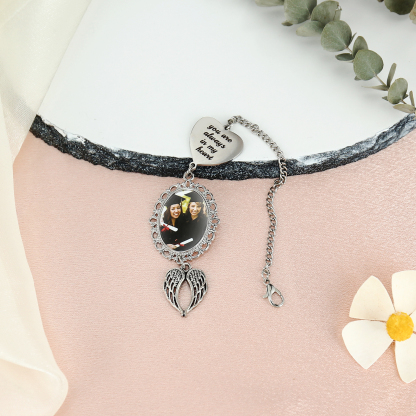 2024 Graduation Gifts - Personalised Photo & Text Angel Wings Pendant Graduation Gift for Him/Her
