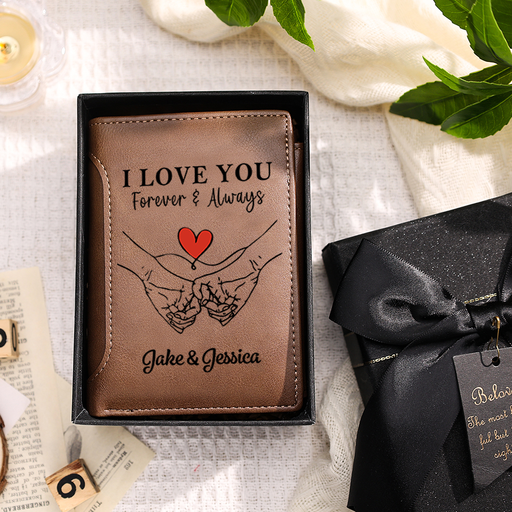 Personalised PU Leather Wallet with the Message for Men