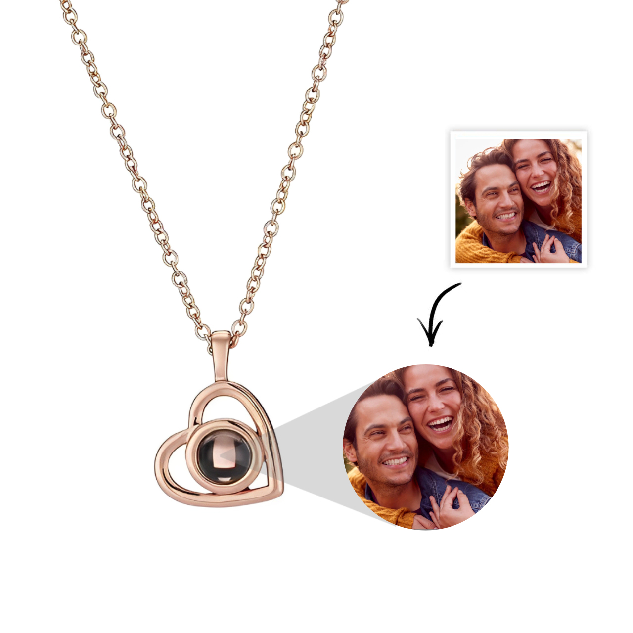 Personalised Projection Necklace Love Style Photo Necklace Gifts For Her