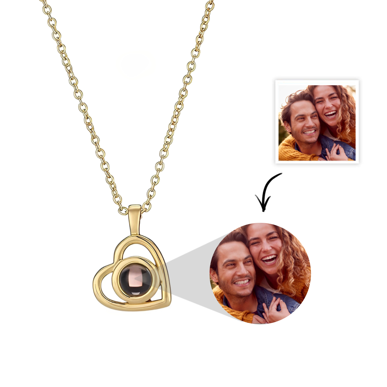 Personalised Projection Necklace Love Style Photo Necklace Gifts For Her