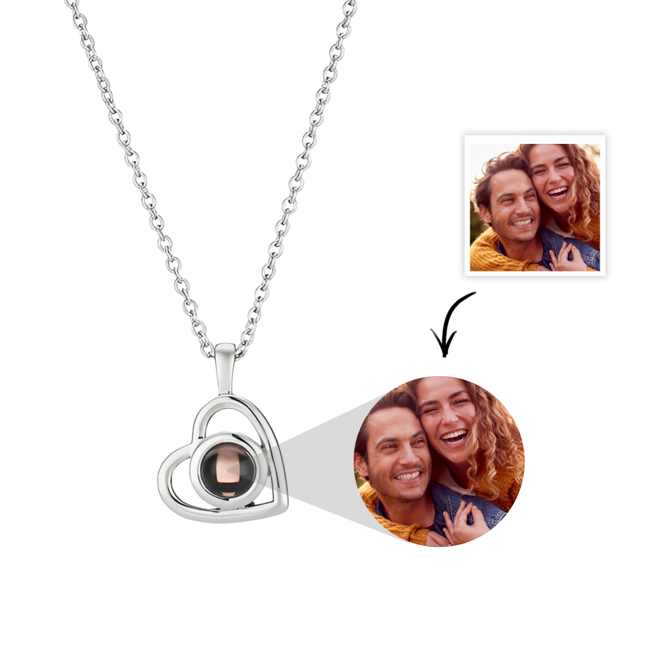 Personalised Projection Necklace Love Style Photo Necklace Gifts For Her