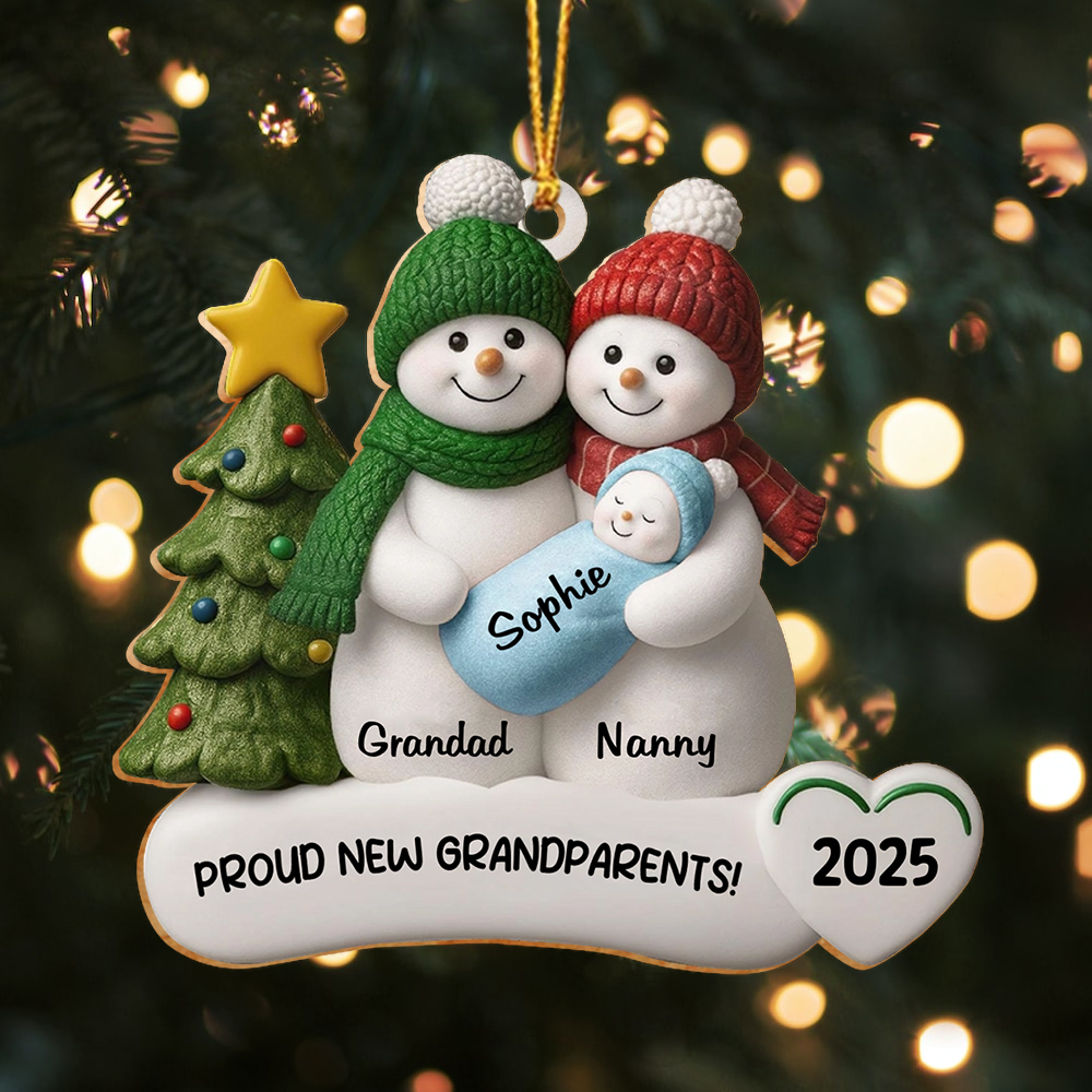 Personalised Family Snowman Ornament 2025