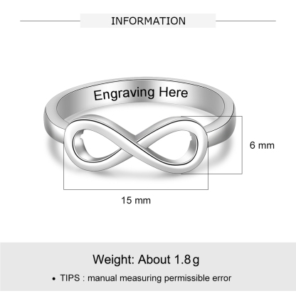 Infinity Love Promise Ring Sizes 5-12 For Women