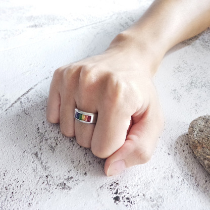S925 Rainbow Ring Gay Pride Gifts for Her