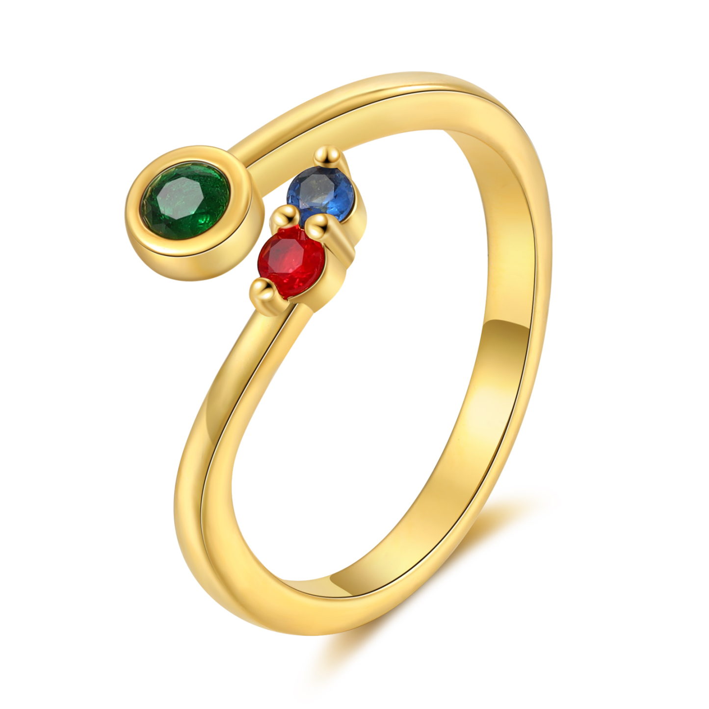 3 Birthstones - Personalised Birthstone Ring, A Customized Gift For Her