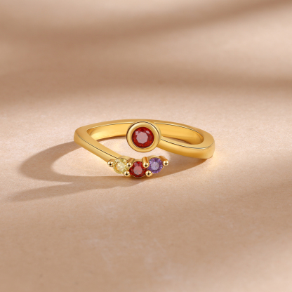 4 Birthstones - Personalised Birthstone Ring, A Customized Gift For Her