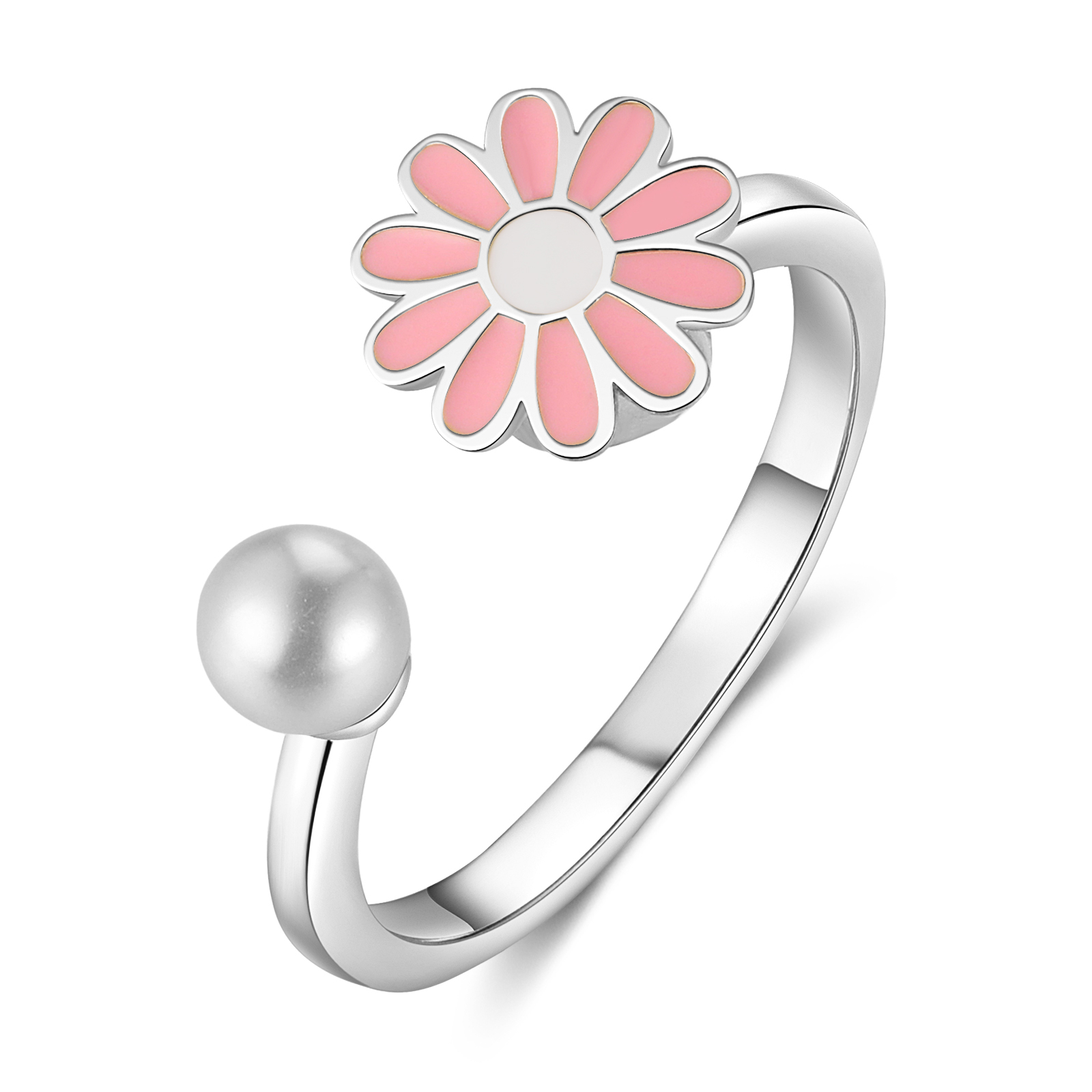 Open Finger Rings Daisy Flower Anxiety Worry Fidget Spinner Ring