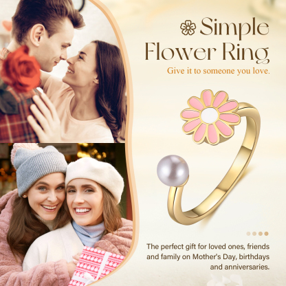 Open Finger Rings Daisy Flower Anxiety Worry Fidget Spinner Ring