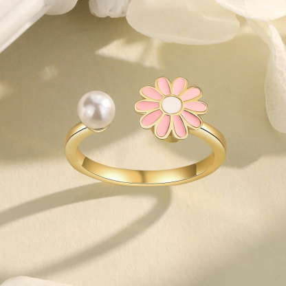 Open Finger Rings Daisy Flower Anxiety Worry Fidget Spinner Ring