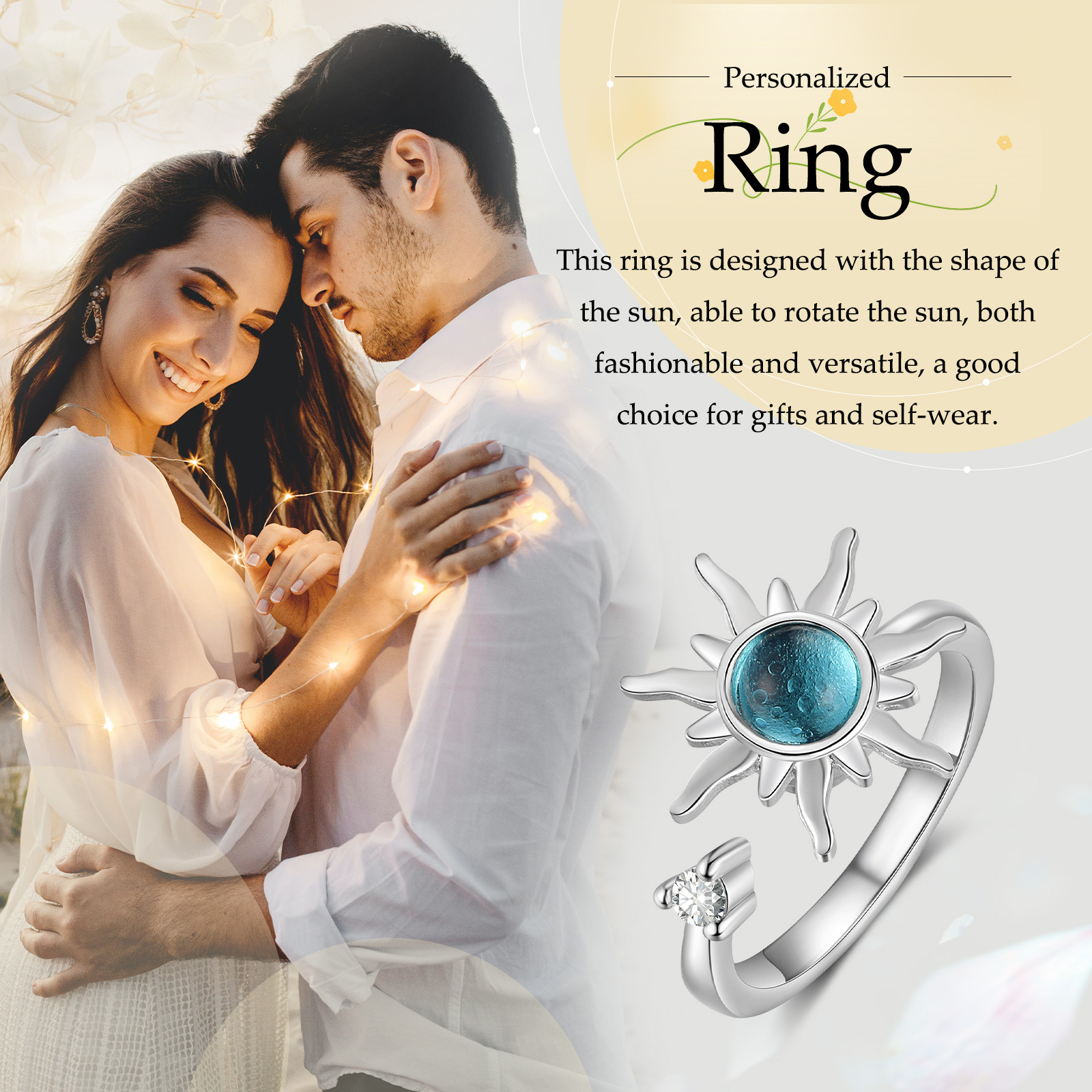 Rainbow Heart Ring LGBT Pride Couple Gifts