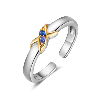 2 Birthstones - Personalized 2 Birthstones & 2 Names Beautiful Ring, a Customized Gift for Her