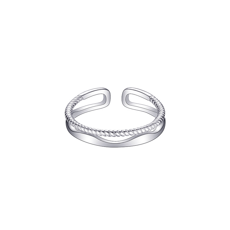 Open Adjustable Silver Ring for Women – Elegant Design Gift for Family