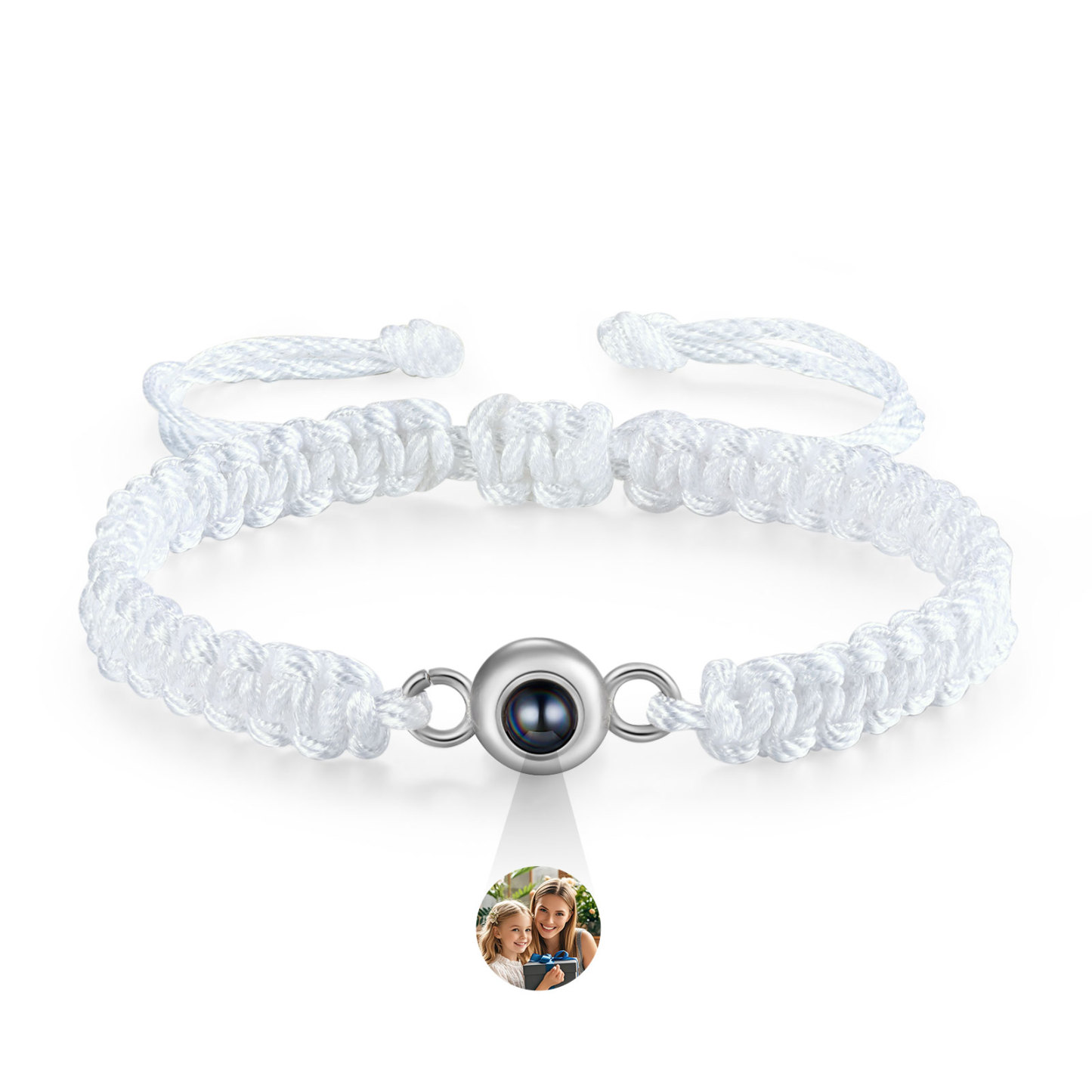 Personalised S925 Boho Macrame Projection Photo Bracelet
